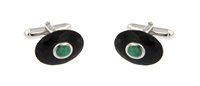 Cufflinks Man in Silver Smeraldo 394 ONSM GEM